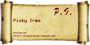 Pisky Irma névjegykártya